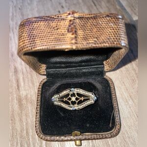 Vintage Tiffany & Co Lizard Skin Box and Pin